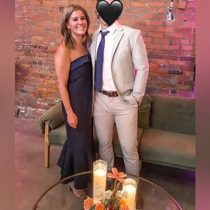 Stunning Cinq A Sept Navy Mazzy Midi Dress - Size 6